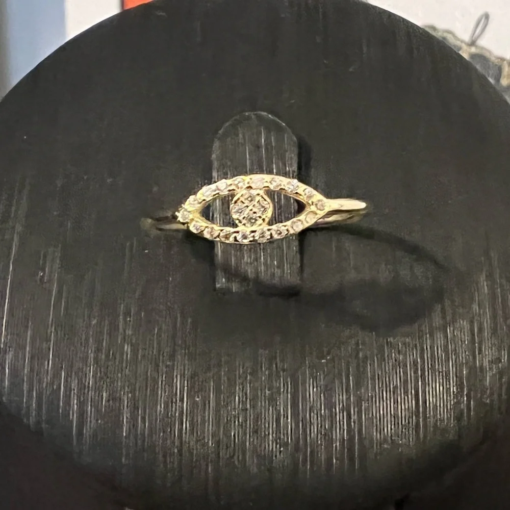 Evil Eye Gold Plated, Silver Ring - Picture 7 of 9